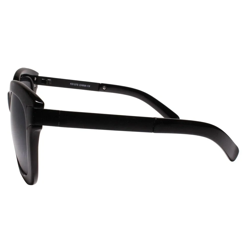 80s 90s Retro  Look Bold Square Punk Rock Hip Hop Black Sunglasses